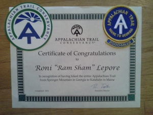 Certificate of Congratulations  Roni "Ram Sham" Lepore