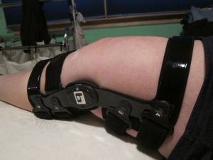 Side view of my ACL knee brace